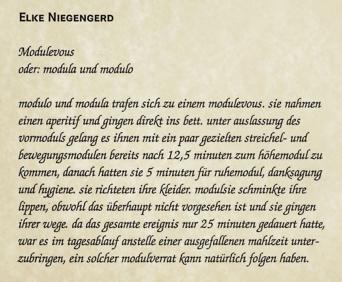 Gedicht von Elke Niegengerd.